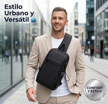 Mochila Bandolera Névora: Estilo Urbano, Seguridad y Carga USB.