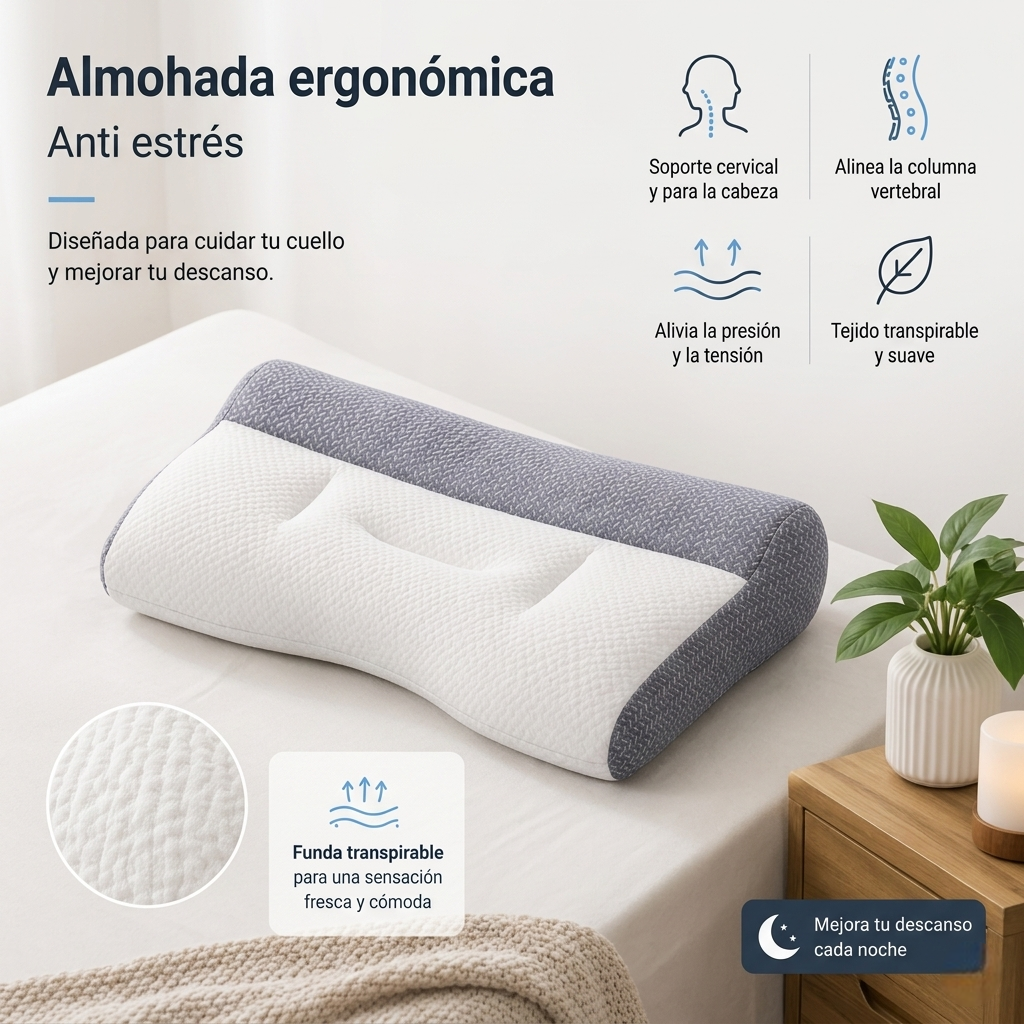 Névora™ Almohada Cervical Ergonómica Anti-Estrés